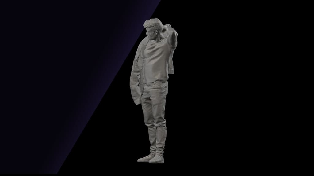 S3Ds0073 Smart Male Putting Jacket On Figure