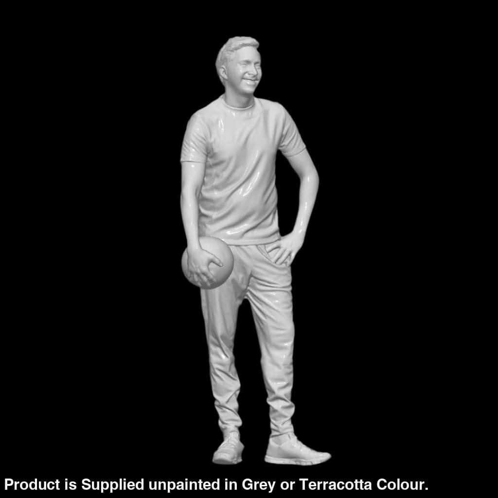 S3Ds0087 Male With Football Figure