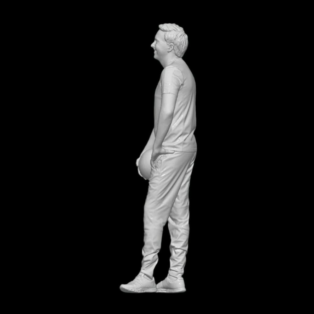 S3Ds0087 Male With Football Figure