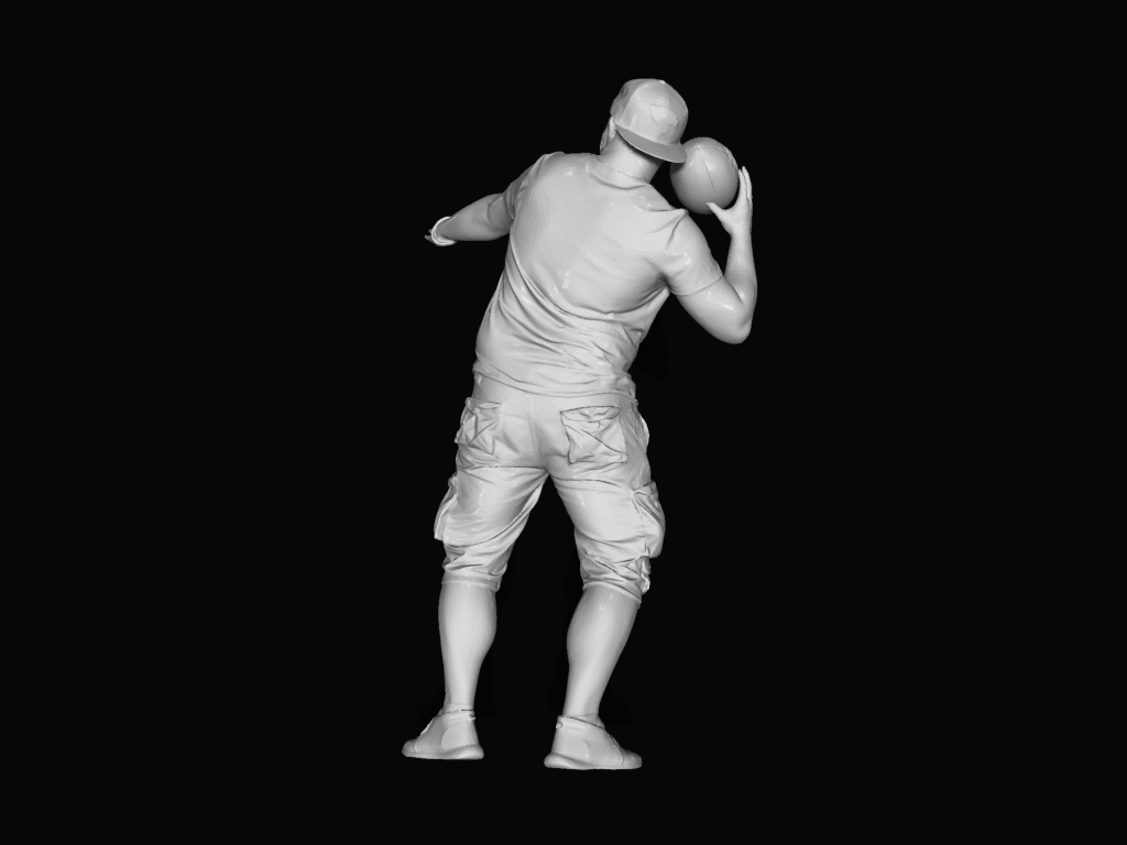 S3Ds0088 Male Playing With American Football Figure