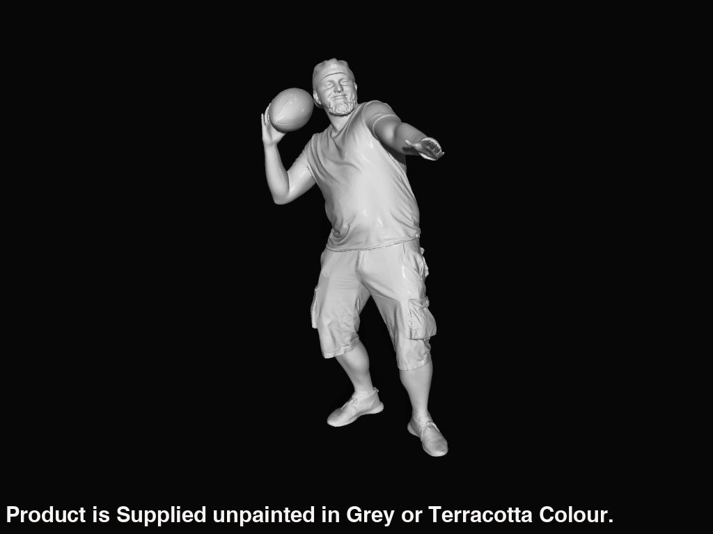 S3Ds0088 Male Playing With American Football Figure