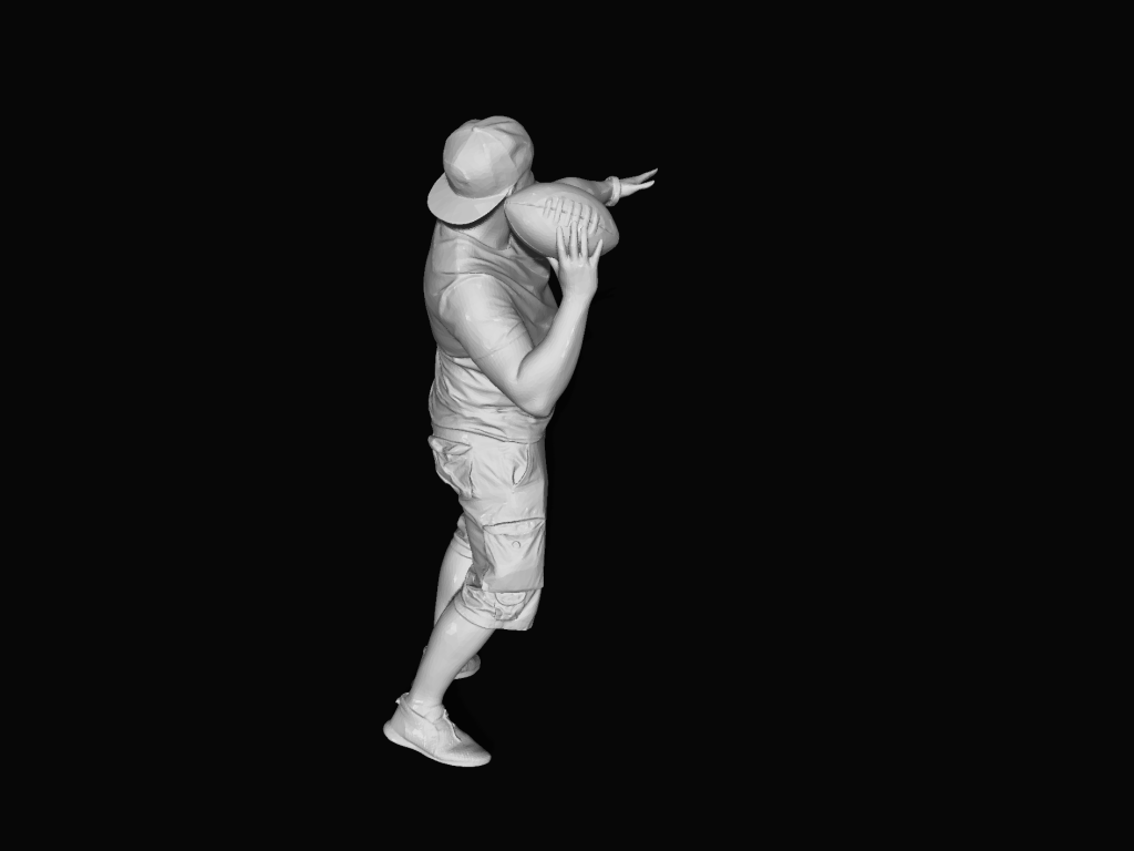 S3Ds0088 Male Playing With American Football Figure