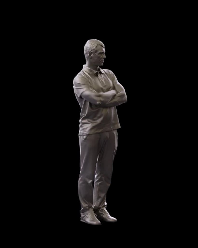 S3Ds0096 Male Arms Folded Figure