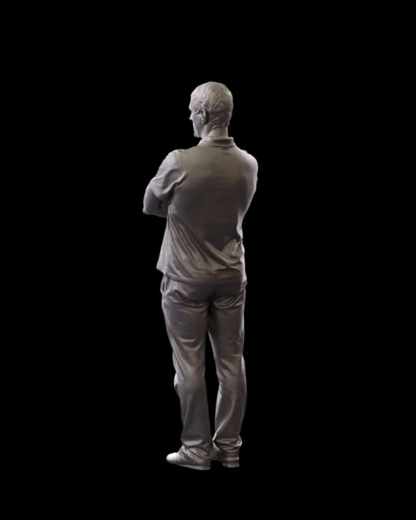 S3Ds0096 Male Arms Folded Figure