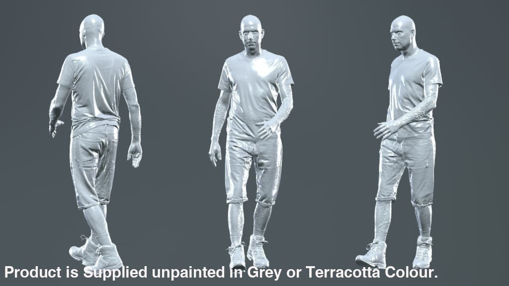 S3Ds0103 Man Walking In Summer Clothes Figure