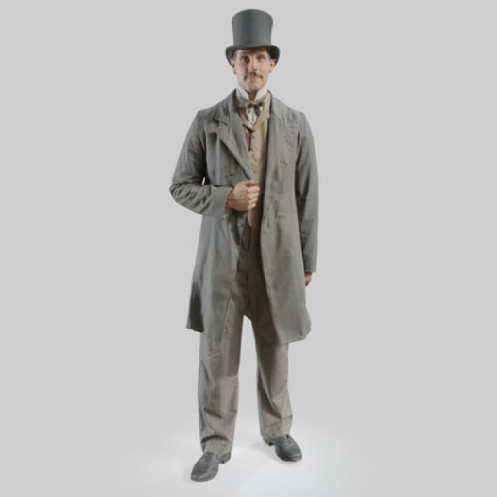 132s-0109 Male in Suit and top hat Figure