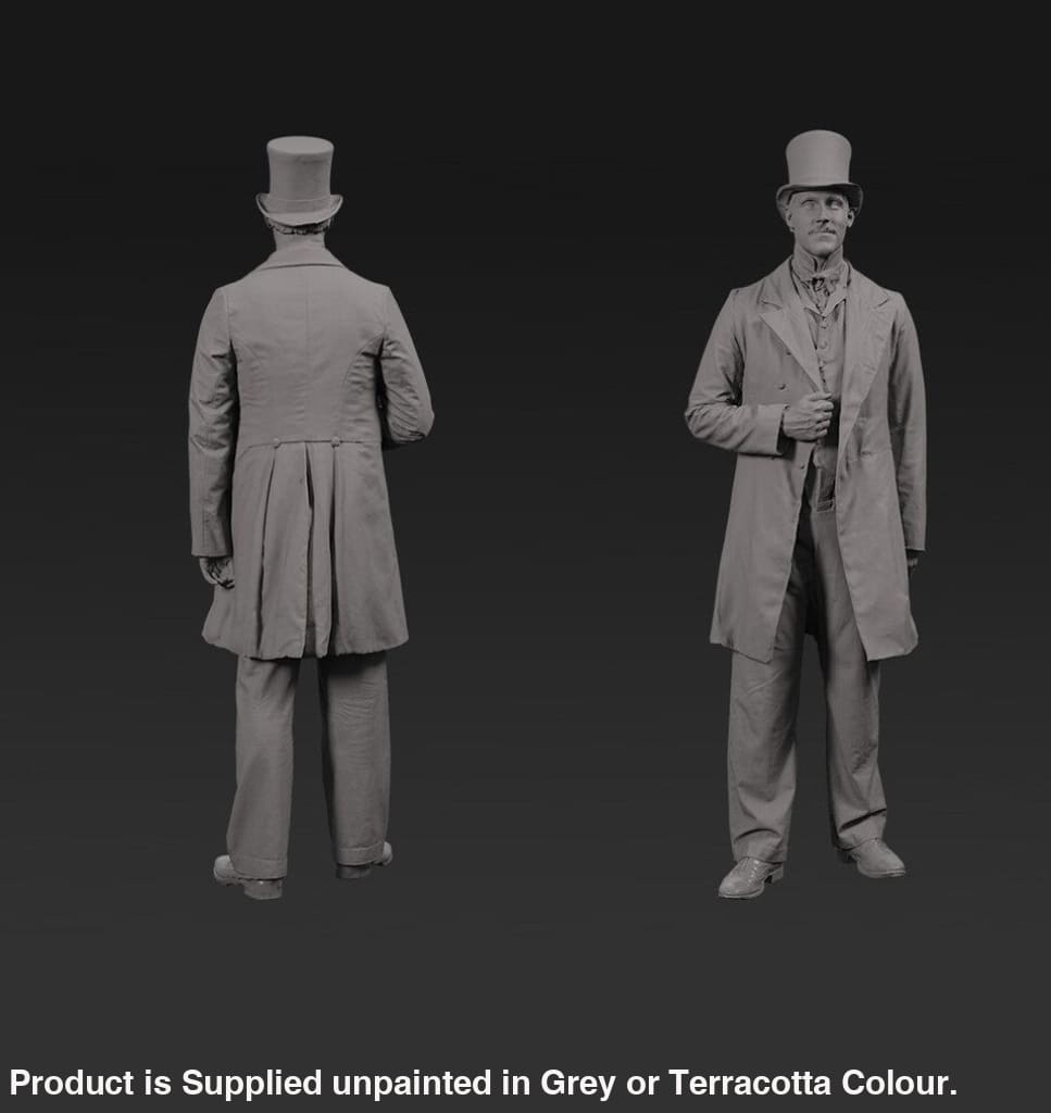 132s-0109 Male in Suit and top hat Figure