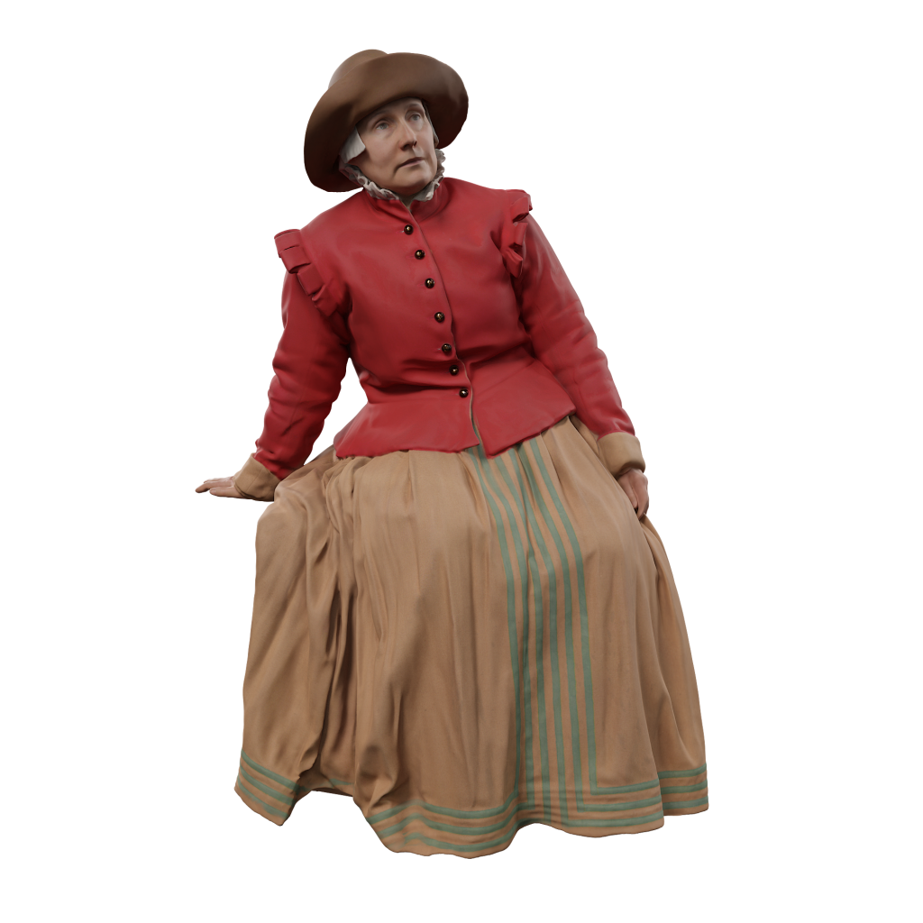 132s-0117 Medieval Female Sitting Figure