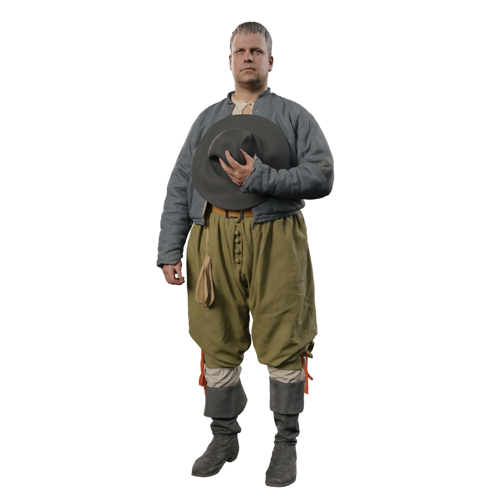 132s-0119 Low class Medieval male Figure