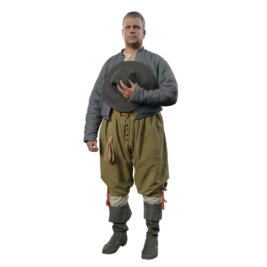 132s-0119 Low class Medieval male Figure