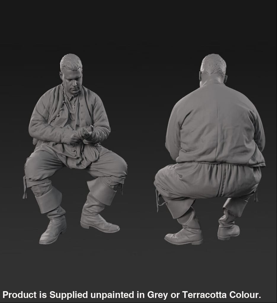 132s-0120 Medieval male Sitting Figure