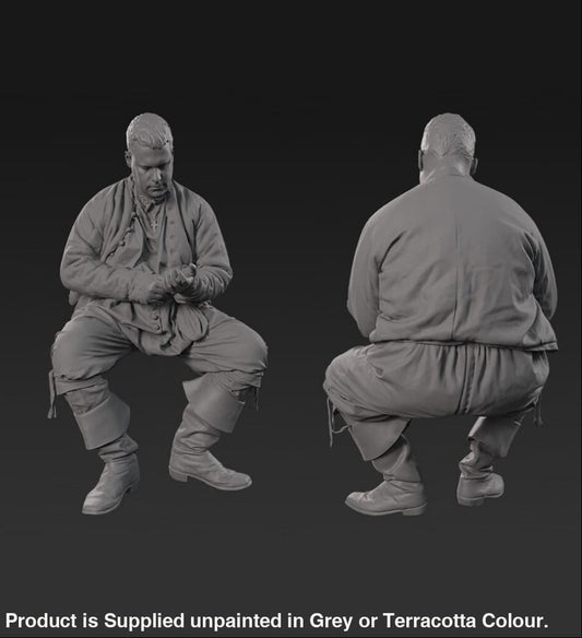 132s-0120 Medieval male Sitting Figure