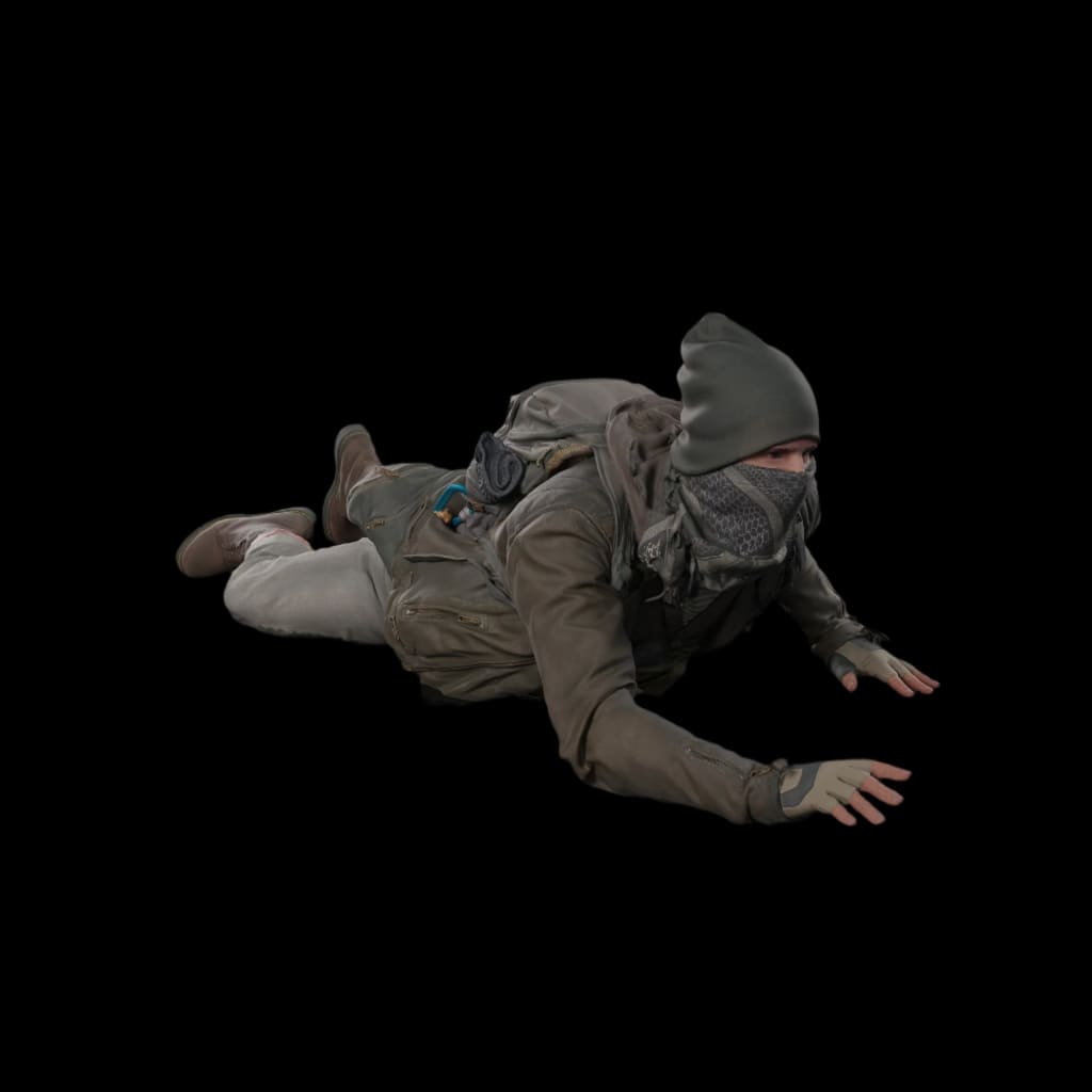 132s-0130 Male Demonstrator on Floor Figure