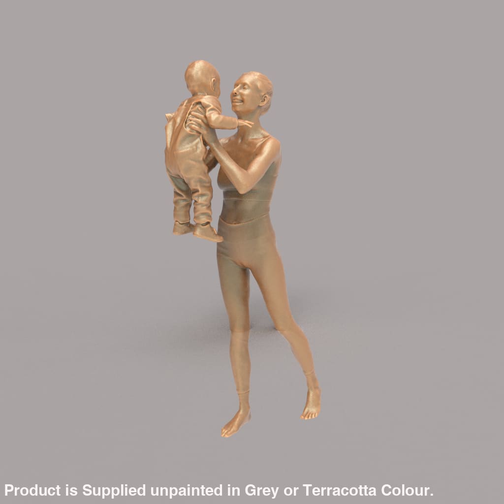 132s-0158 Mother holding Baby up in air Figure