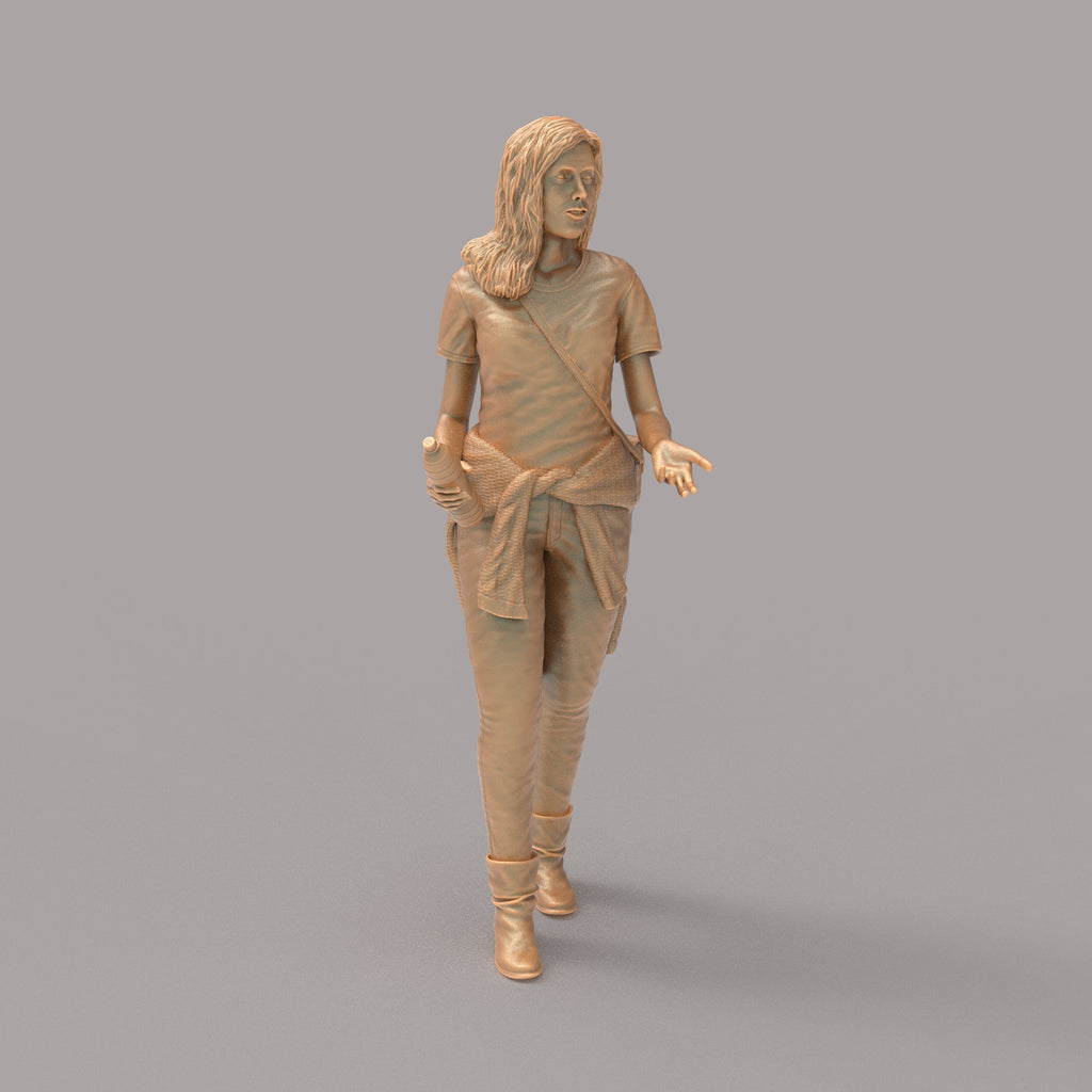 MM2092 Girl Walking with bottle water