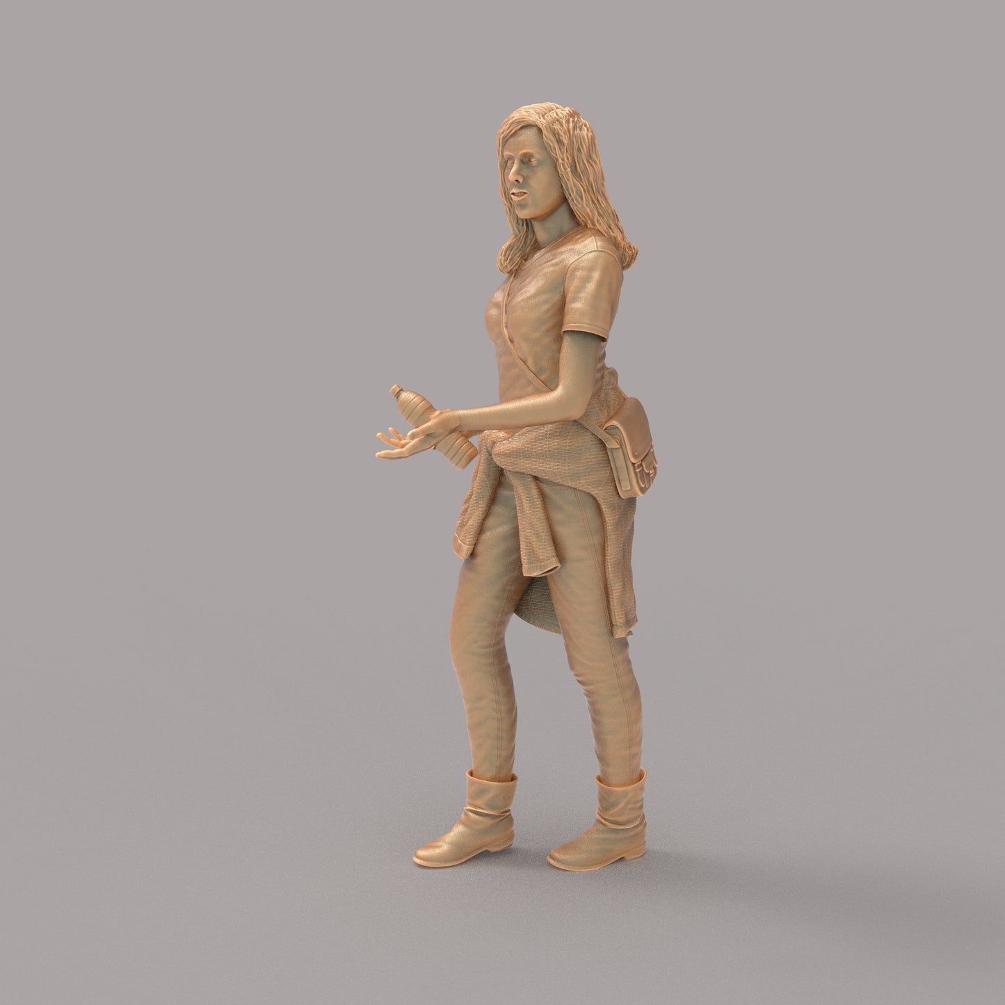 MM2092 Girl Walking with bottle water