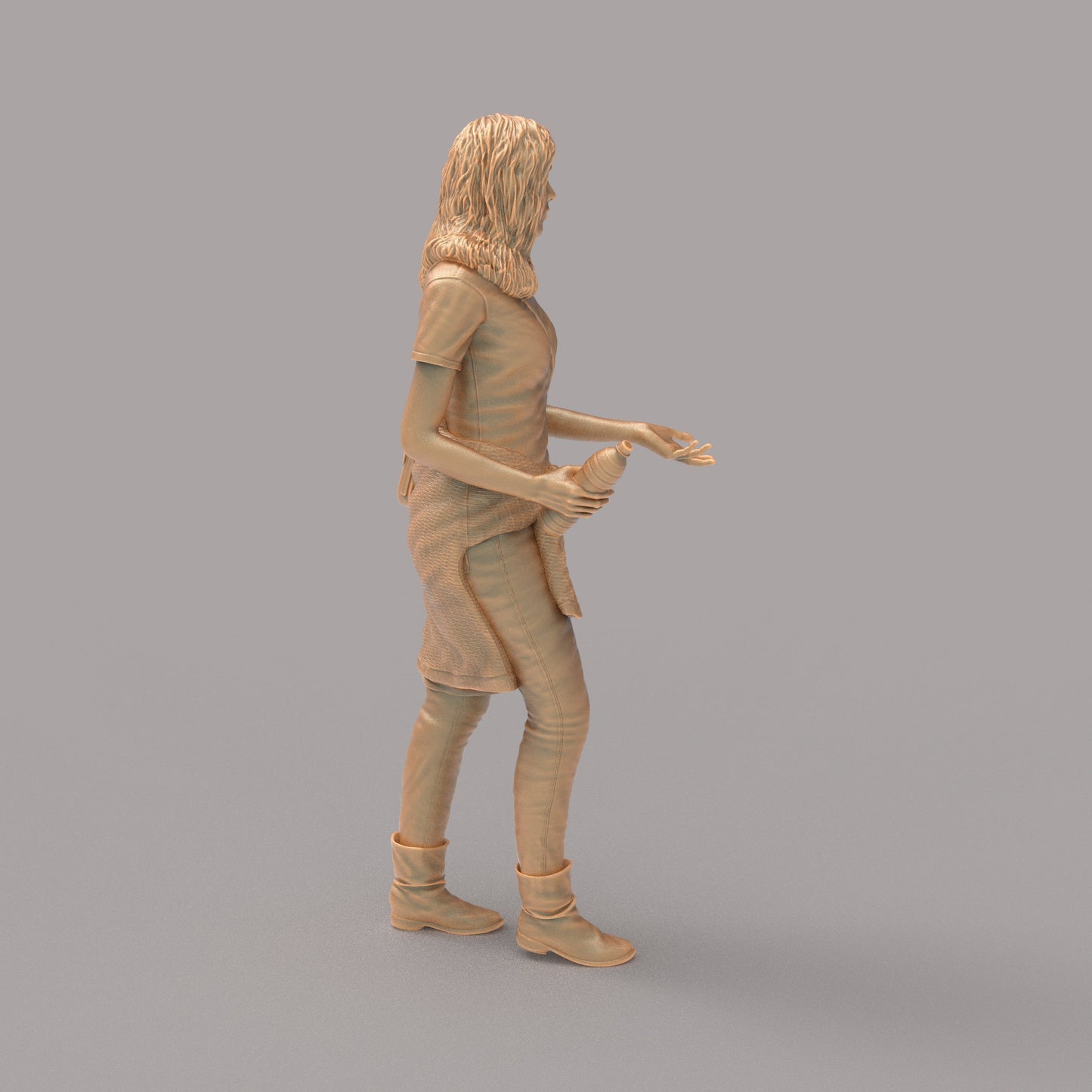 MM2092 Girl Walking with bottle water