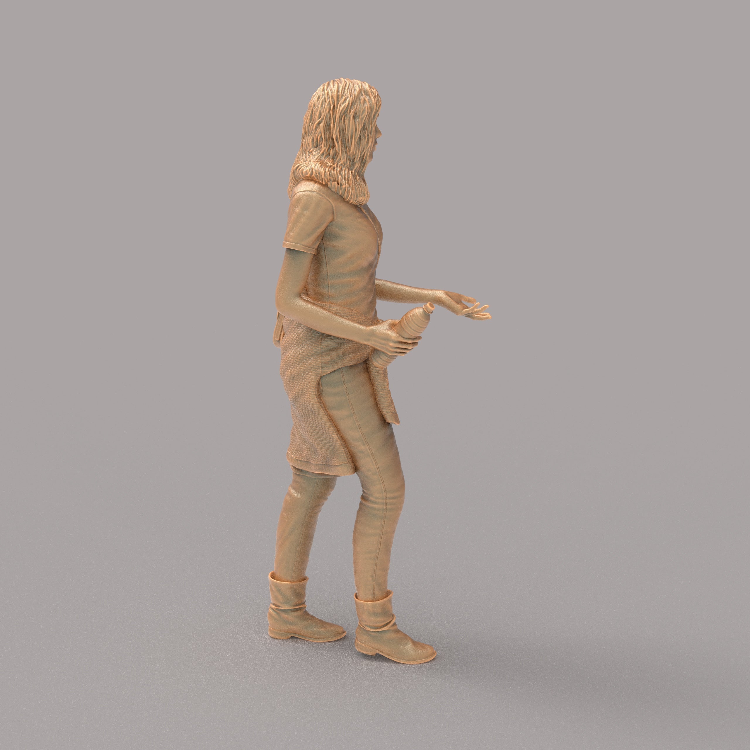 MM2092 Girl Walking with bottle water