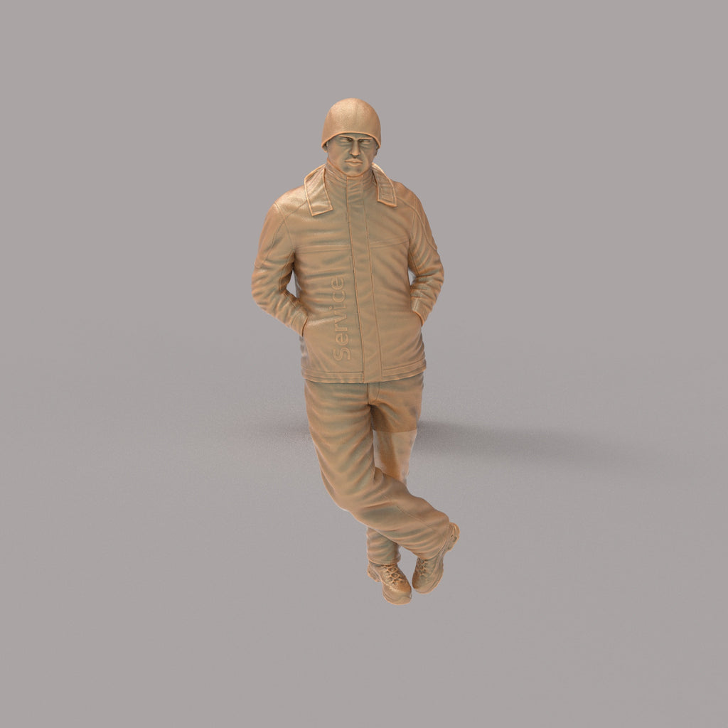 MM2091 Petrol Station worker leaning