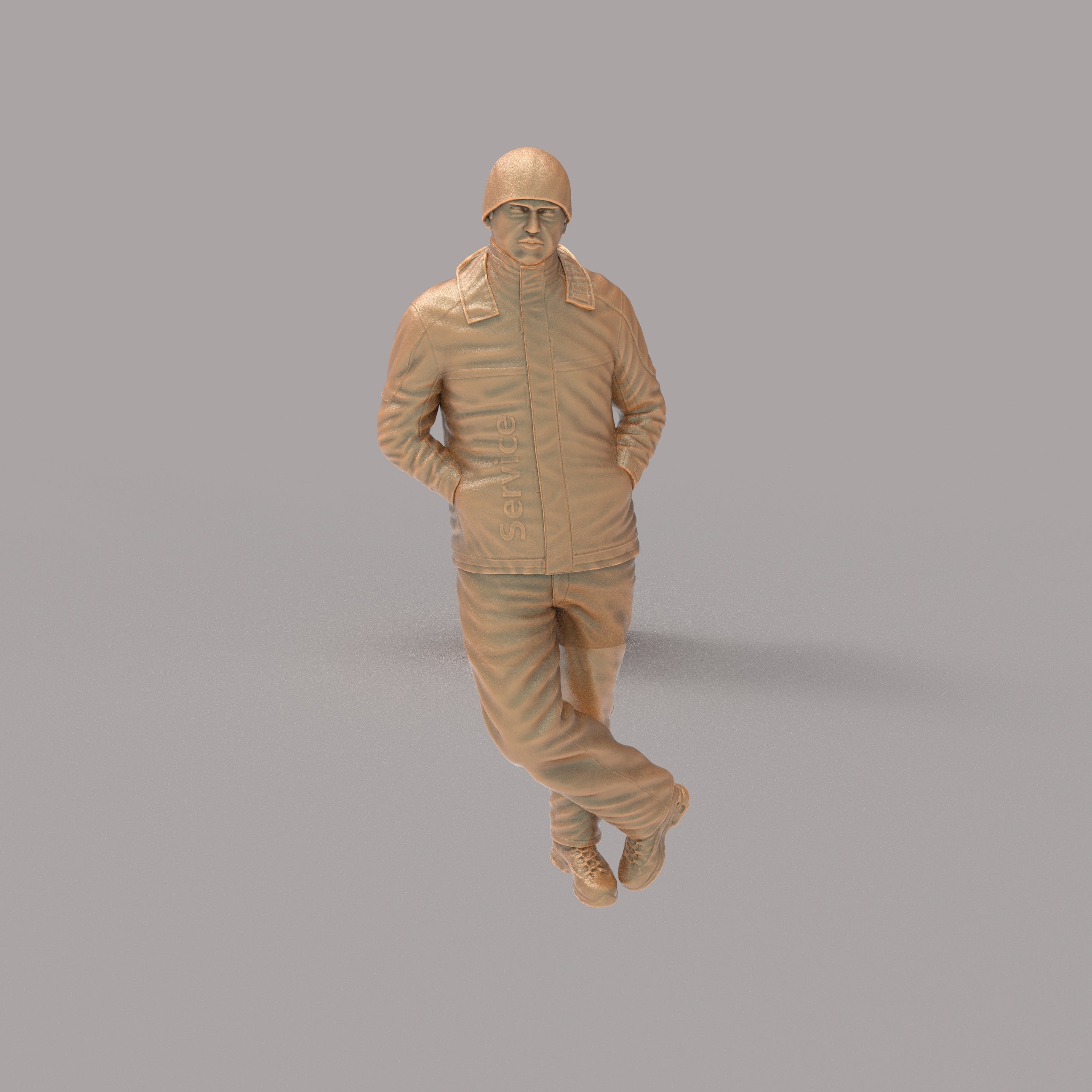 MM2091 Petrol Station worker leaning