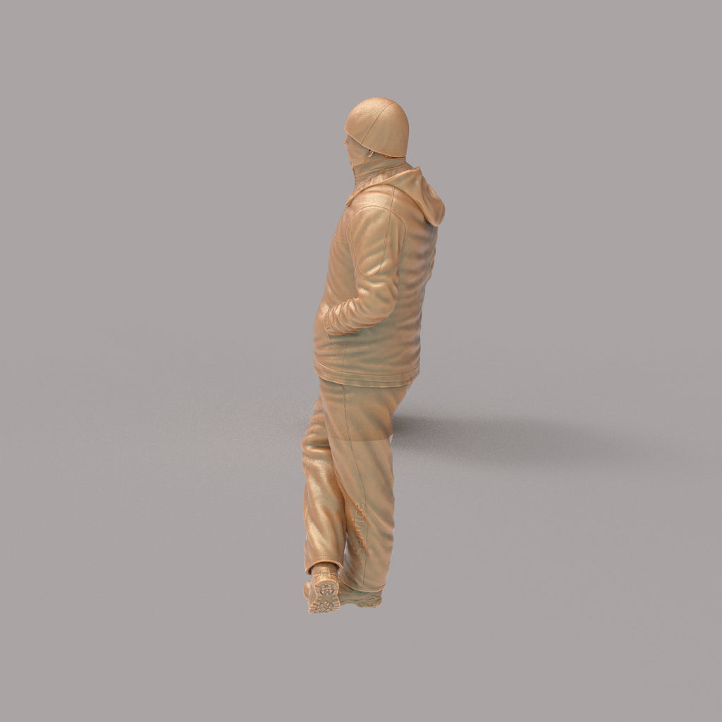 MM2091 Petrol Station worker leaning