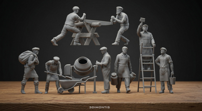MM5039 Retro construction workers