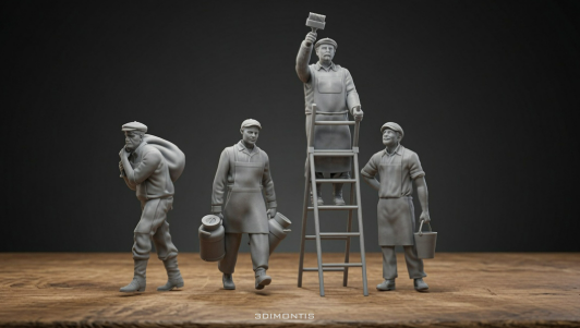MM5039 Retro construction workers