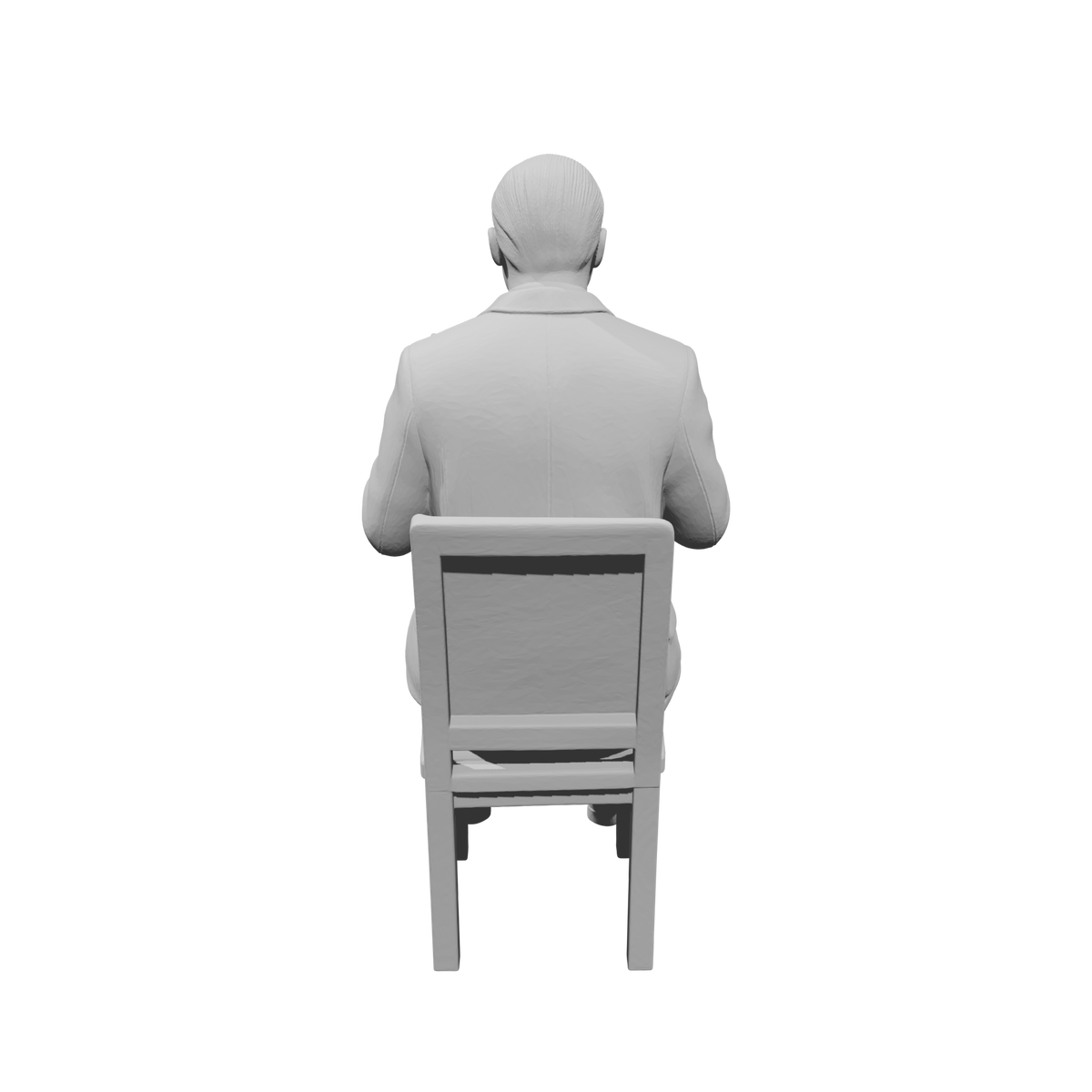 MM1486 Seated Gentleman in Suit Reading Newspaper on Chair