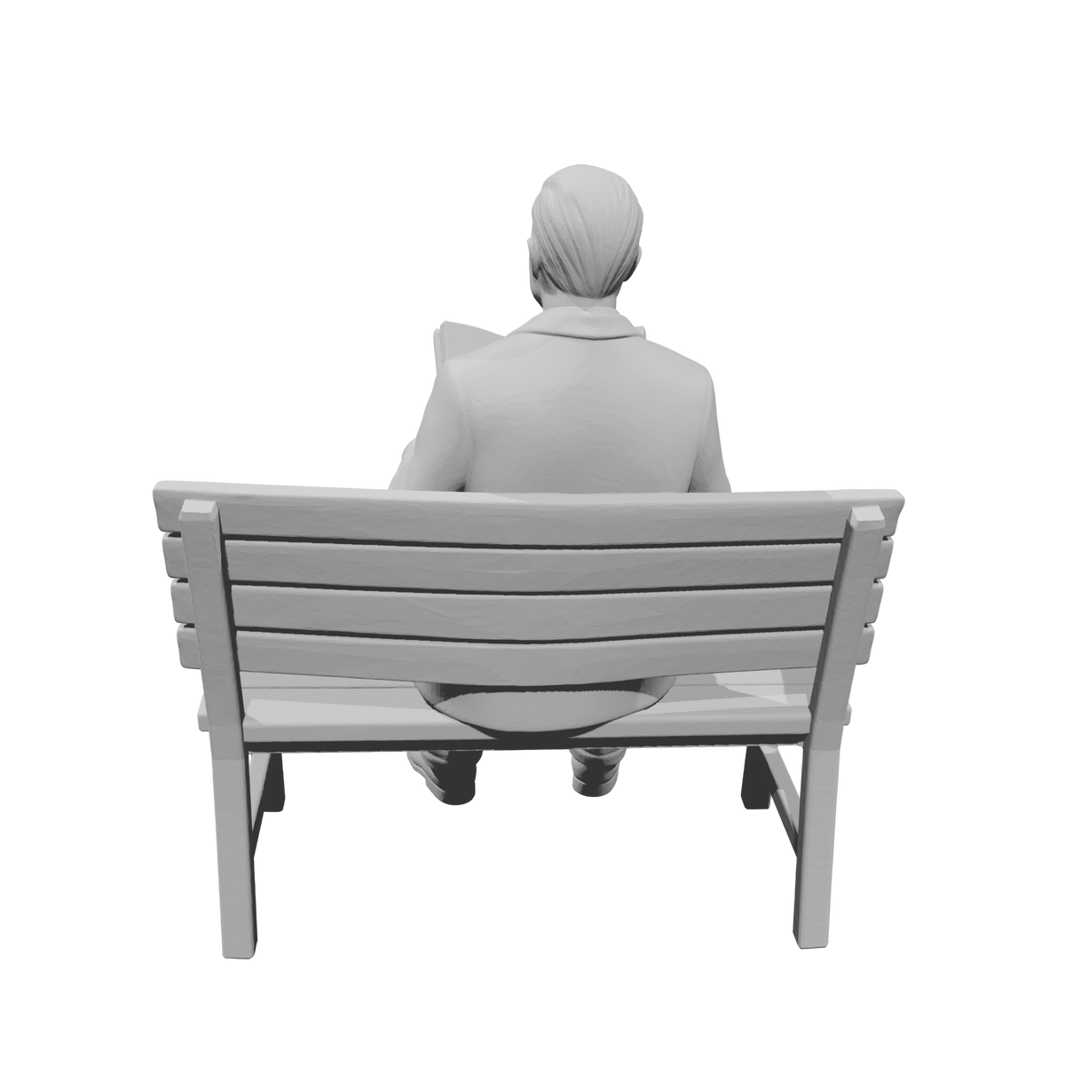 MM1498 Seated Gentleman Reading Book on Bench