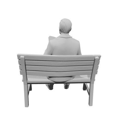MM1498 Seated Gentleman Reading Book on Bench