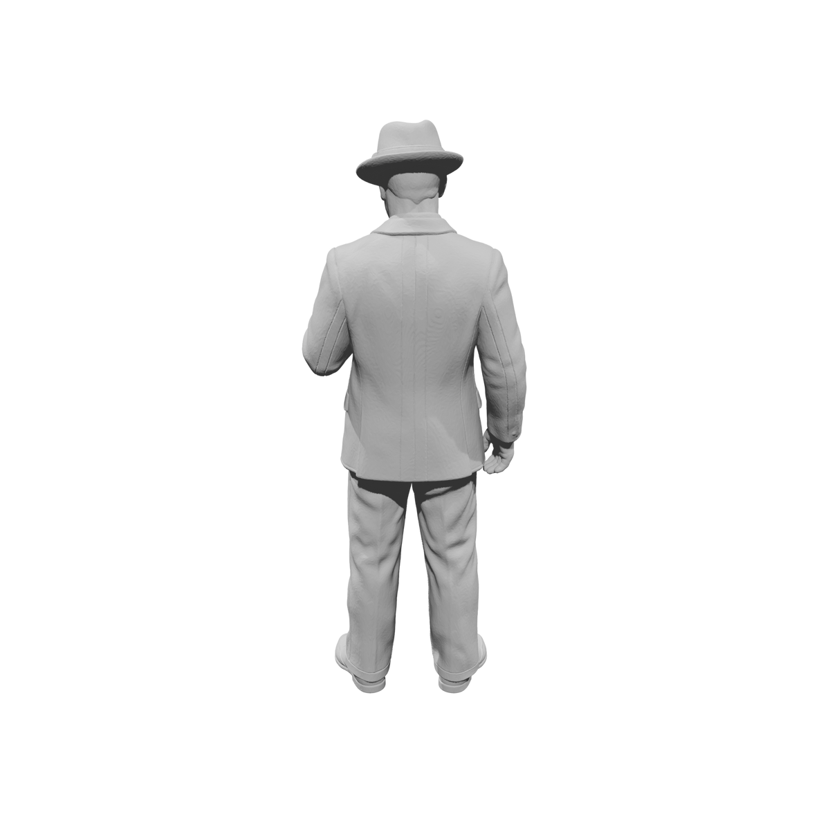 MM1485 Standing Gentleman in Suit and Fedora Looking at Pocket Watch