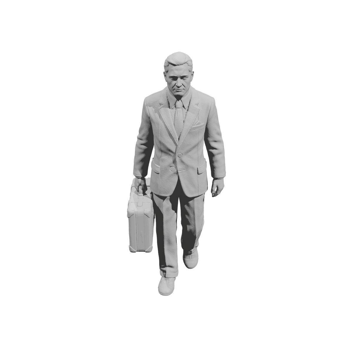 MM1483 Walking Gentleman in Smart Suit Carrying Large Suitcase
