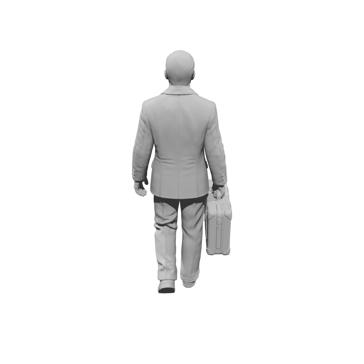 MM1483 Walking Gentleman in Smart Suit Carrying Large Suitcase