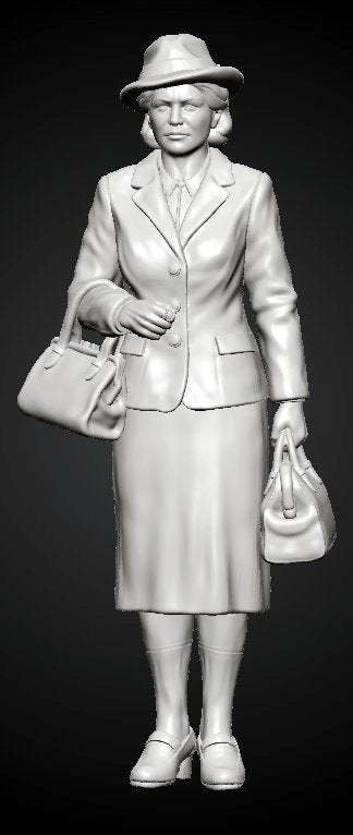 MM1497 Elegant Standing Woman with Two Handbags
