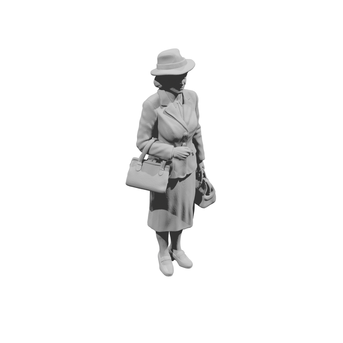 MM1497 Elegant Standing Woman with Two Handbags