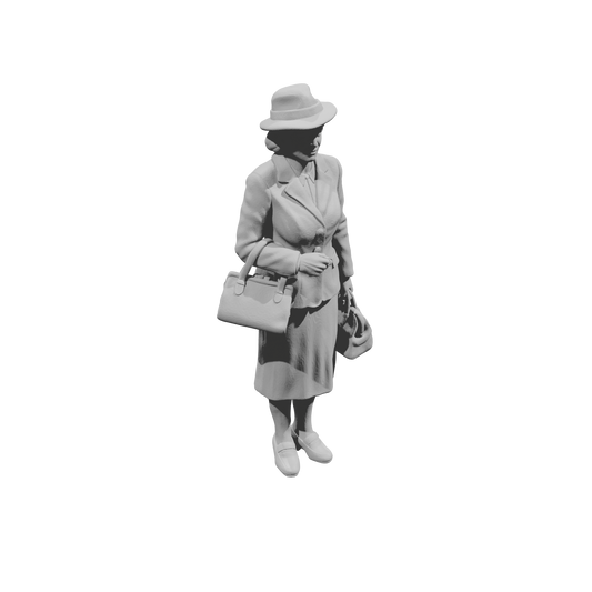 MM1497 Elegant Standing Woman with Two Handbags