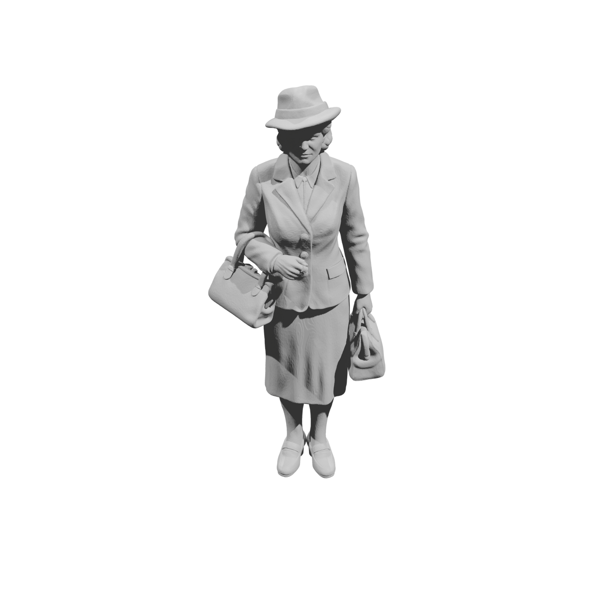 MM1497 Elegant Standing Woman with Two Handbags