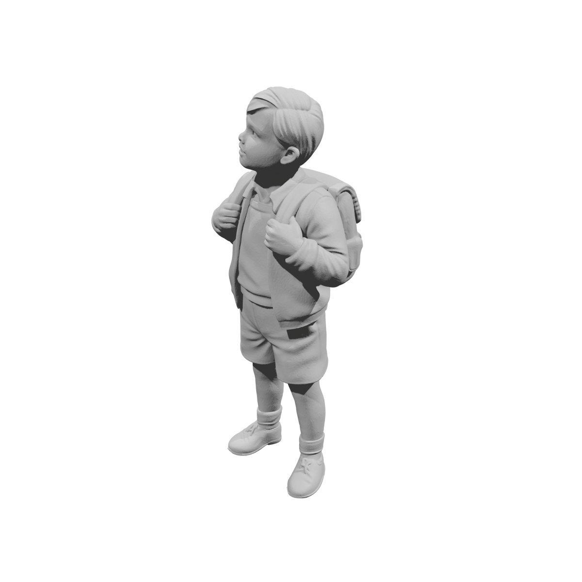 MM1491 Schoolboy Standing with Backpack and Shorts Looking Up