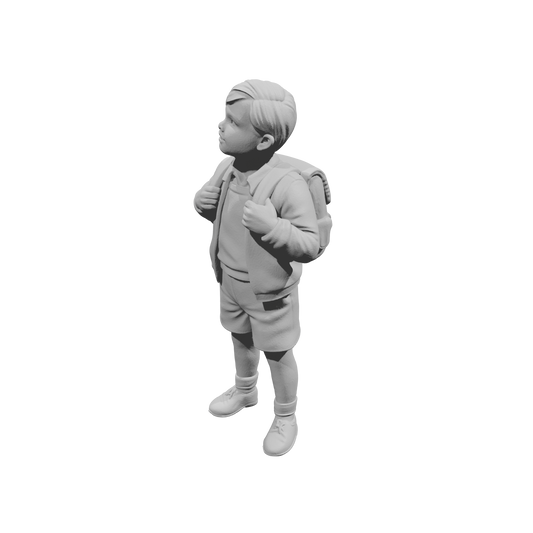 MM1491 Schoolboy Standing with Backpack and Shorts Looking Up