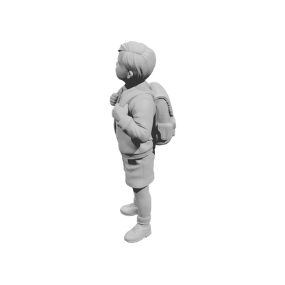 MM1491 Schoolboy Standing with Backpack and Shorts Looking Up