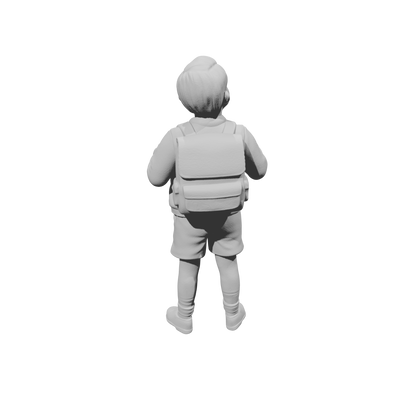 MM1491 Schoolboy Standing with Backpack and Shorts Looking Up