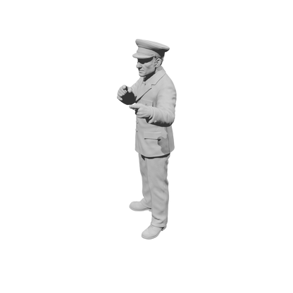 MM1475 Bus Conductor Pointing 1940s