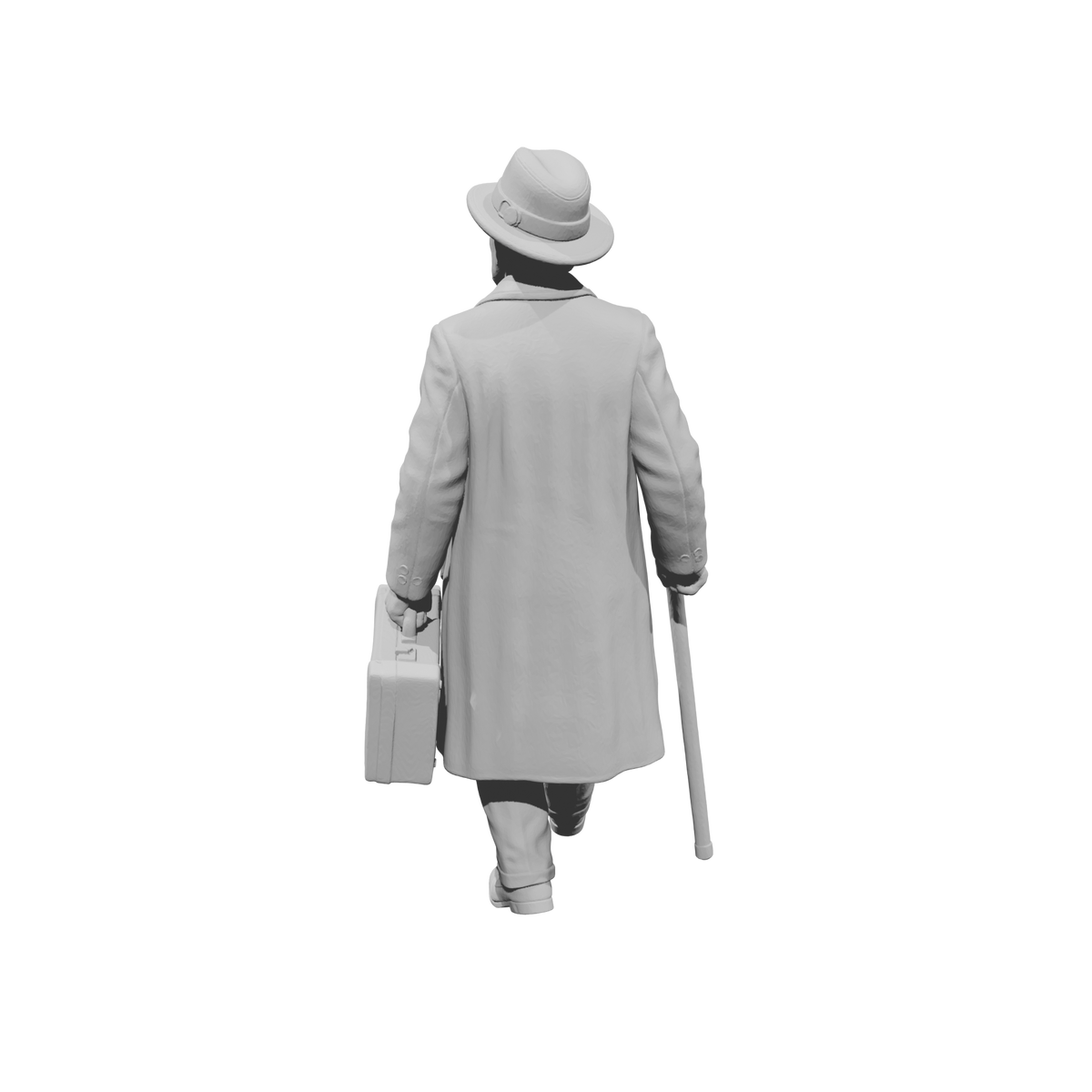 MM1477 Elderly Man With Walking Stick 1940s