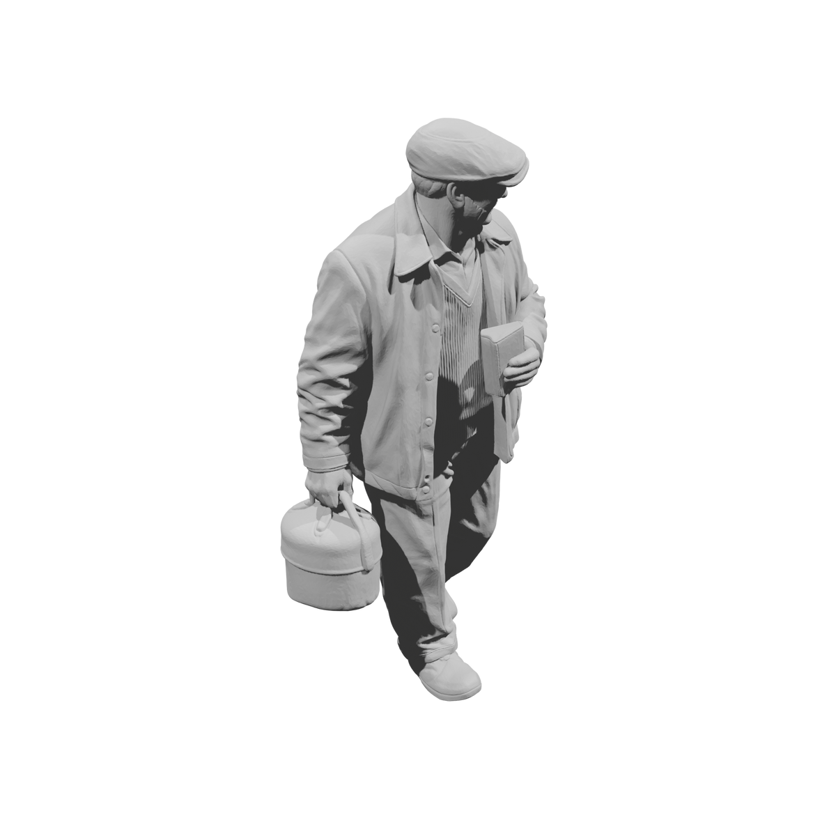 MM2167 1950s Pedestrians-15 Walking Man Carrying Box and Book