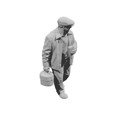 MM2167 1950s Pedestrians-15 Walking Man Carrying Box and Book