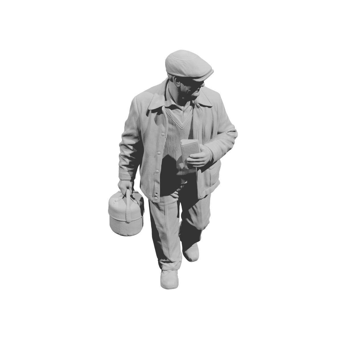 MM2167 1950s Pedestrians-15 Walking Man Carrying Box and Book