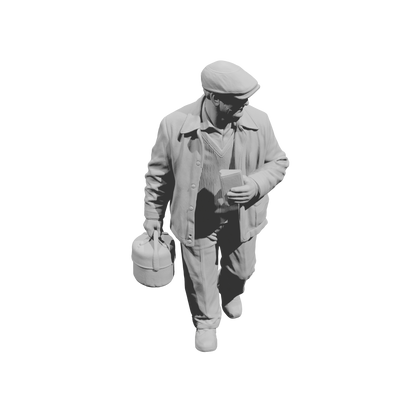 MM2167 1950s Pedestrians-15 Walking Man Carrying Box and Book