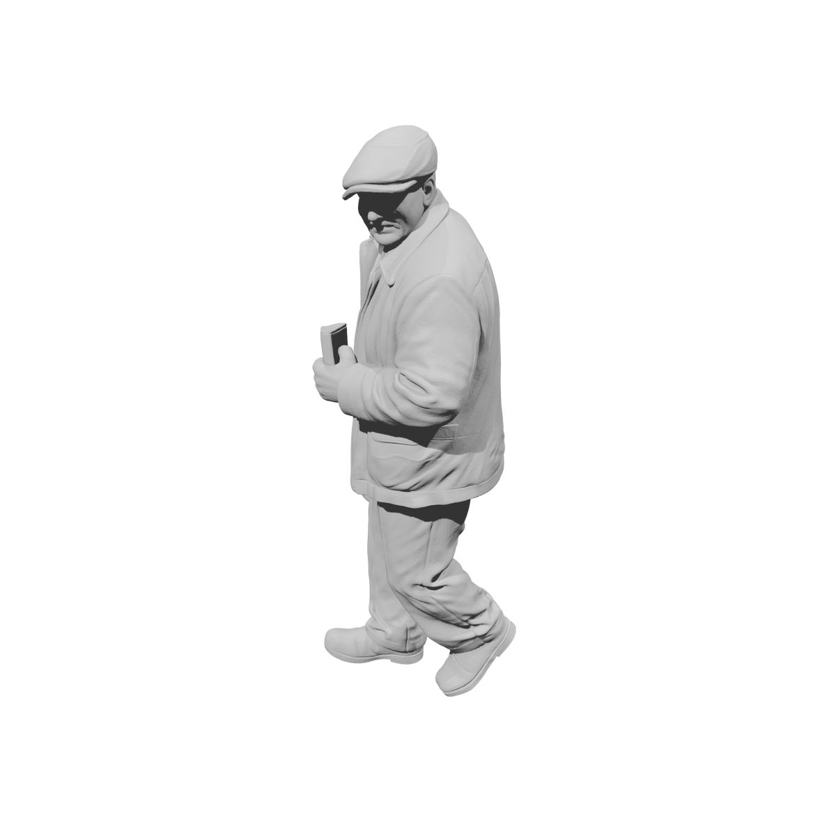 MM2167 1950s Pedestrians-15 Walking Man Carrying Box and Book