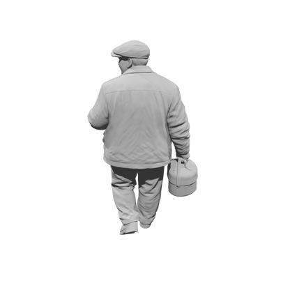 MM2167 1950s Pedestrians-15 Walking Man Carrying Box and Book