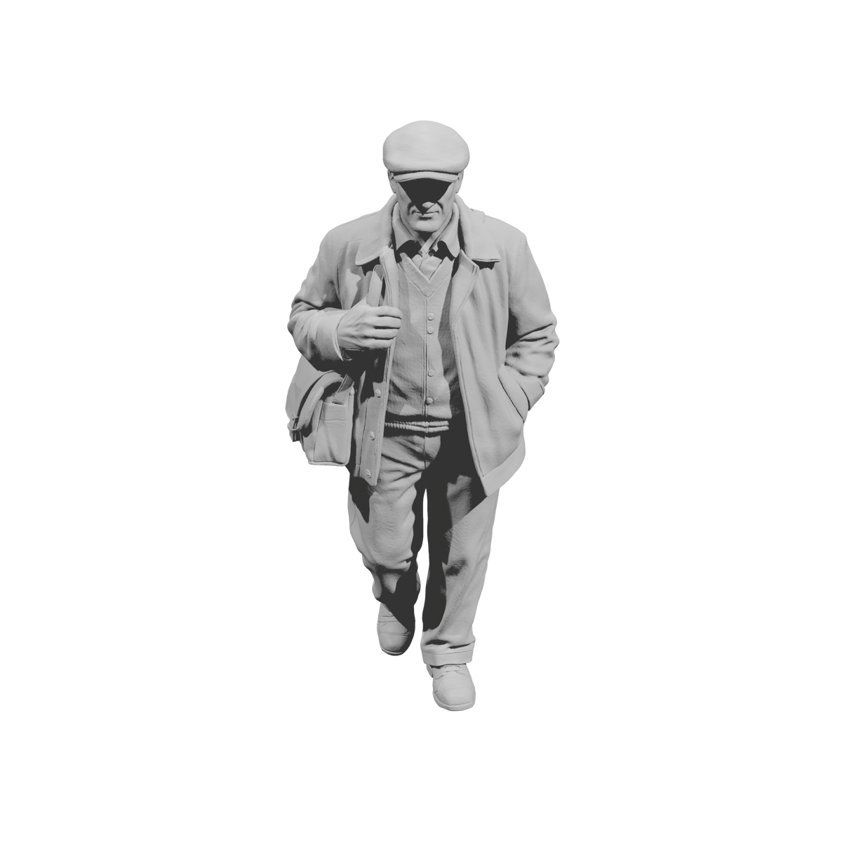 MM2168 1950s Pedestrians-16 Walking Man with Shoulder Bag